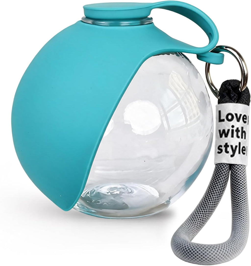 Portable 10oz Dog Water Bottle, Leakproof Cup with Folding Silicone Bowl