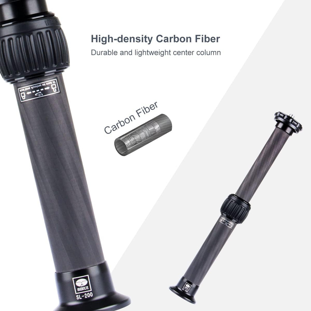 SIRUI SL-200 Carbon Fiber Tripod Extension Pole, Two-Section Center Column Extender for Tripods