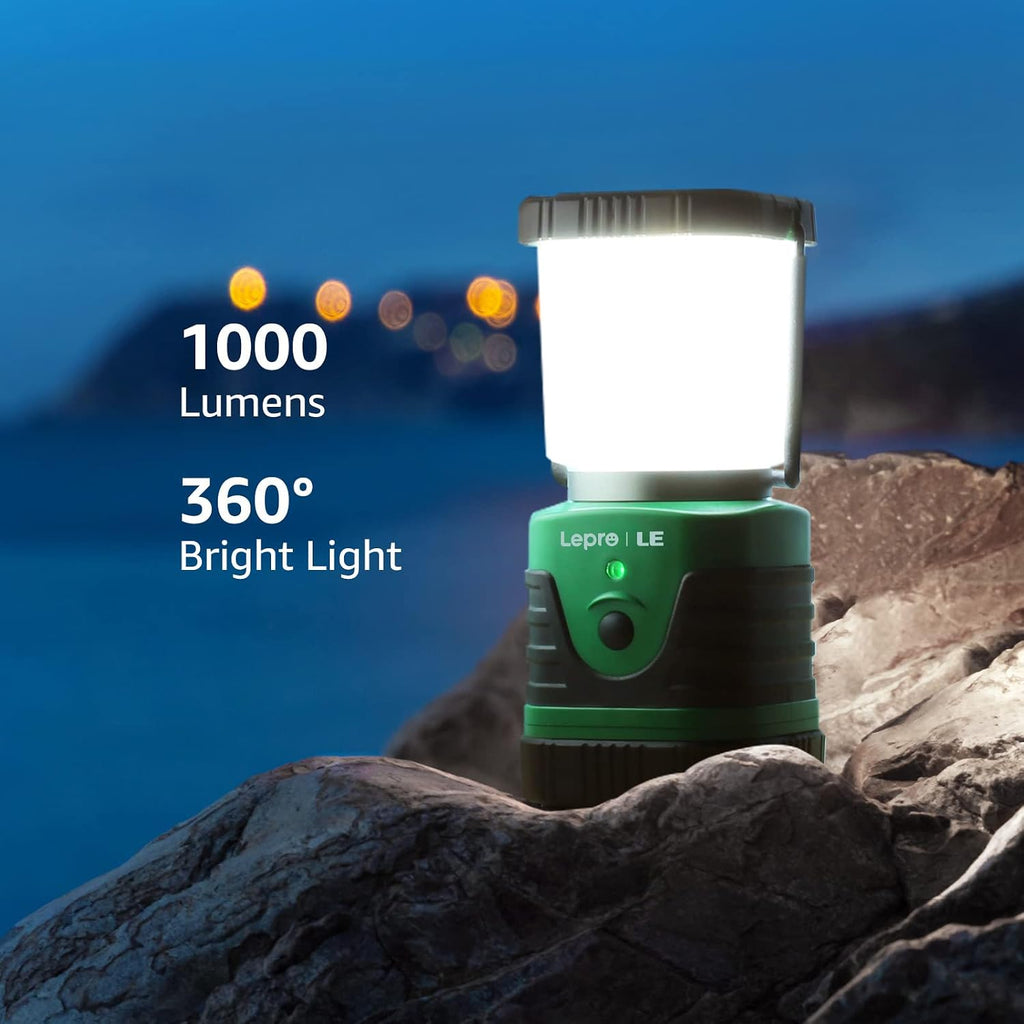 Lepro 1000LM LED Camping Lantern Rechargeable, 4400mAh, 4 Light Modes