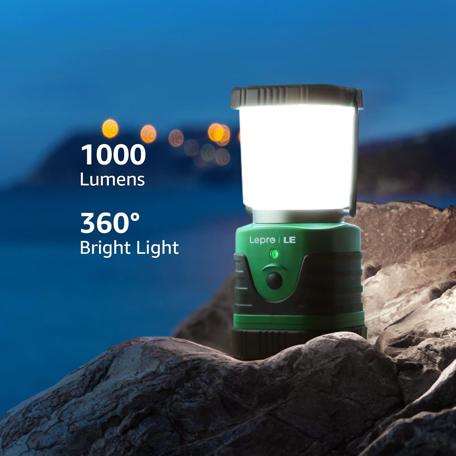 Lepro 1000LM LED Camping Lantern Rechargeable, 4400mAh, 4 Light Modes