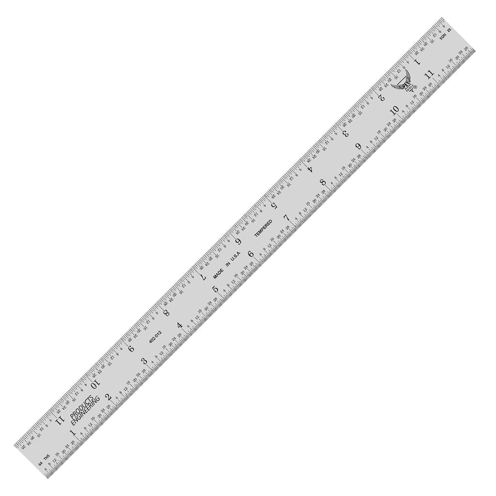PEC Tools 12" Metal Ruler, Made in USA