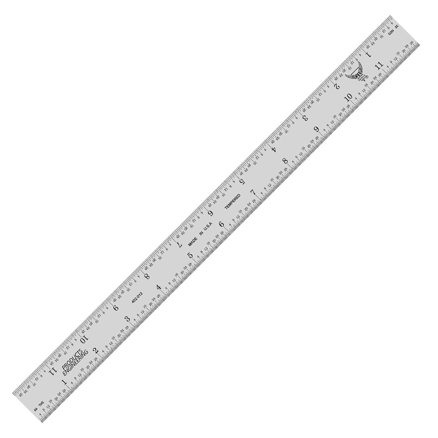 PEC Tools 12" Metal Ruler, Made in USA