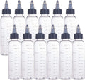 BENECREAT 12 Pack 110ml Transparent Plastic Dispensing Bottle with Twist Cap and Graduated Measurement for Liquids, Inks, Oils, Arts and Crafts