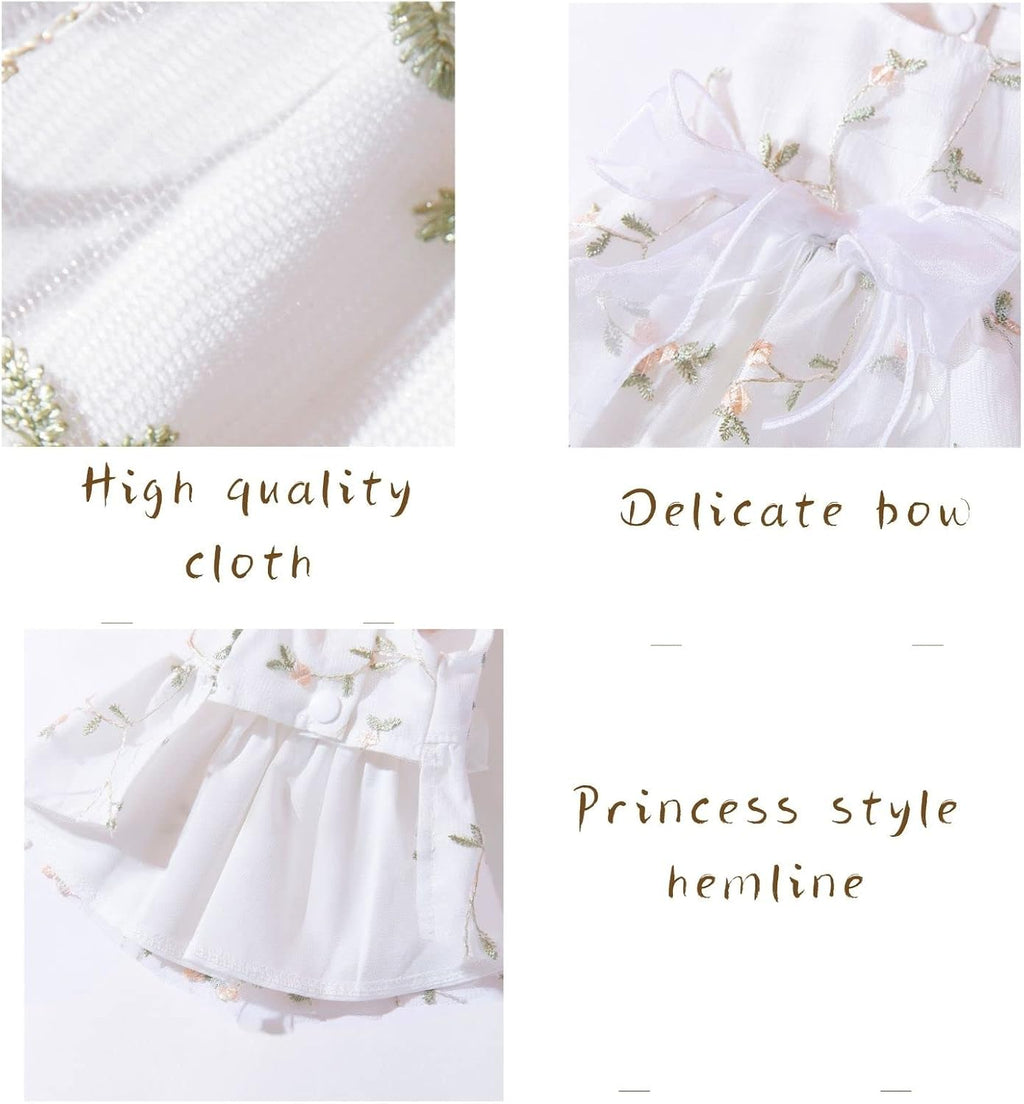 Dog Princess Dress Outfit Puppy Skirt Lace Shining Embroidered Bowknot Pet Clothes for Wedding Birthday Party Cat Apparel XX-Large