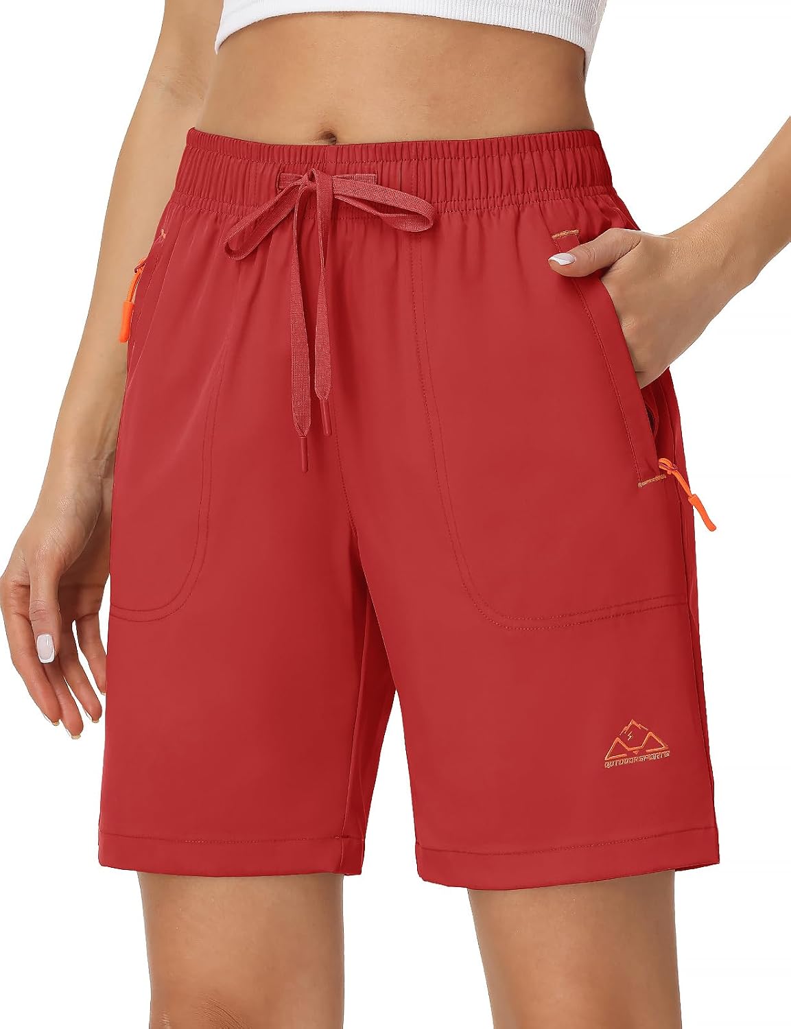 Rdruko Women's Hiking Shorts 8" Quick Dry Shorts with Pockets