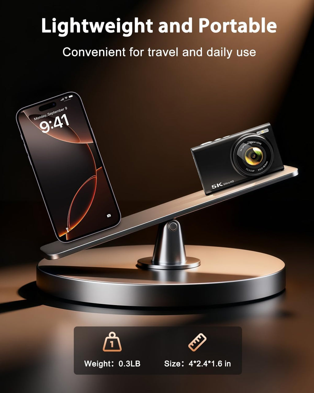 5K Digital Camera for Photography 96MP Dual Cameras with 6X Optical Zoom
