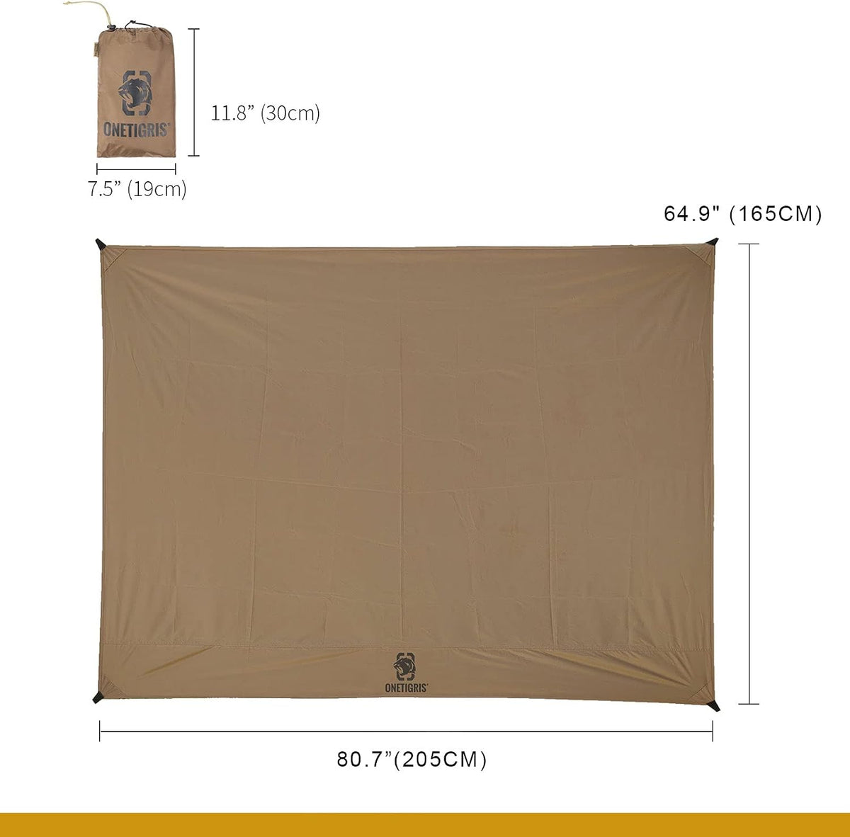 OneTigris Waterproof Tent Footprint, 81" x 65", 1500mm Waterproof