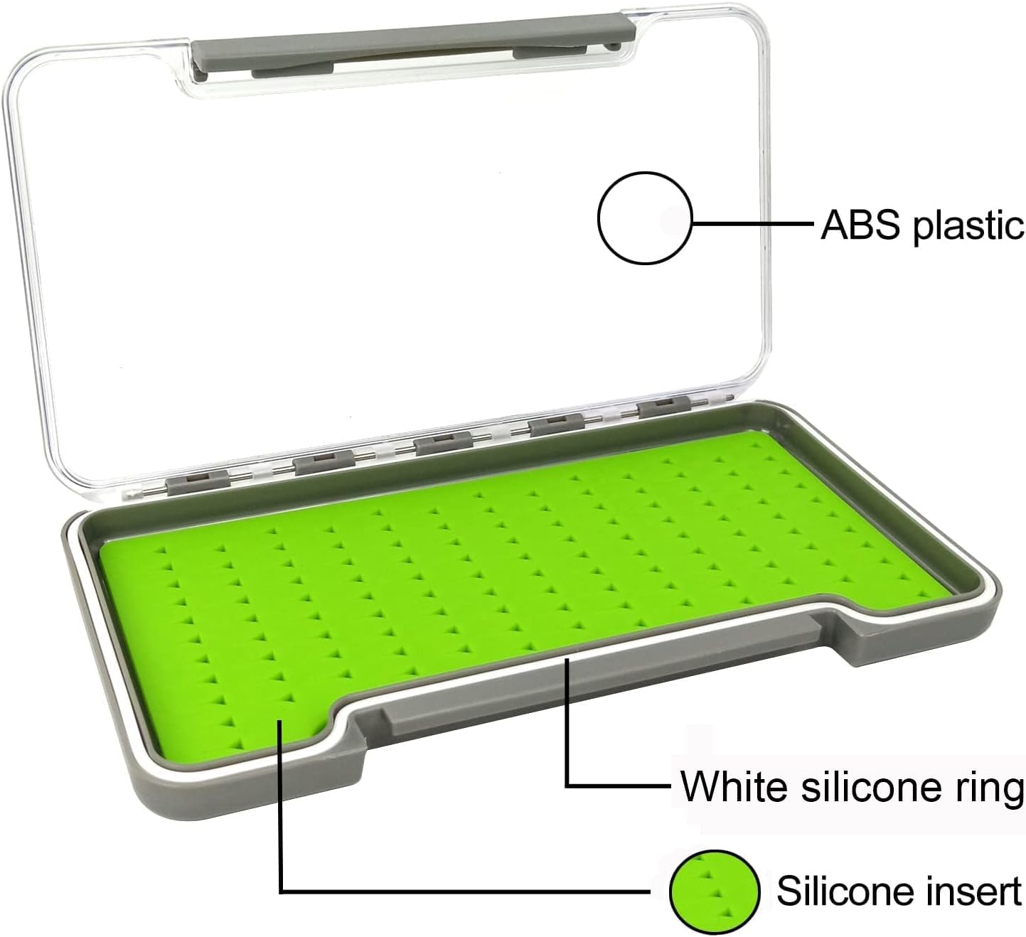 Aventik Fly Fishing Boxes Silicone Super Slim Fishing Storage Fishing Tackle Case Waterproof Best Pocket Sizes 7.36"X4.02"X0.63"/5.39"X3.74" X0.63'’(2pc-g048lb)