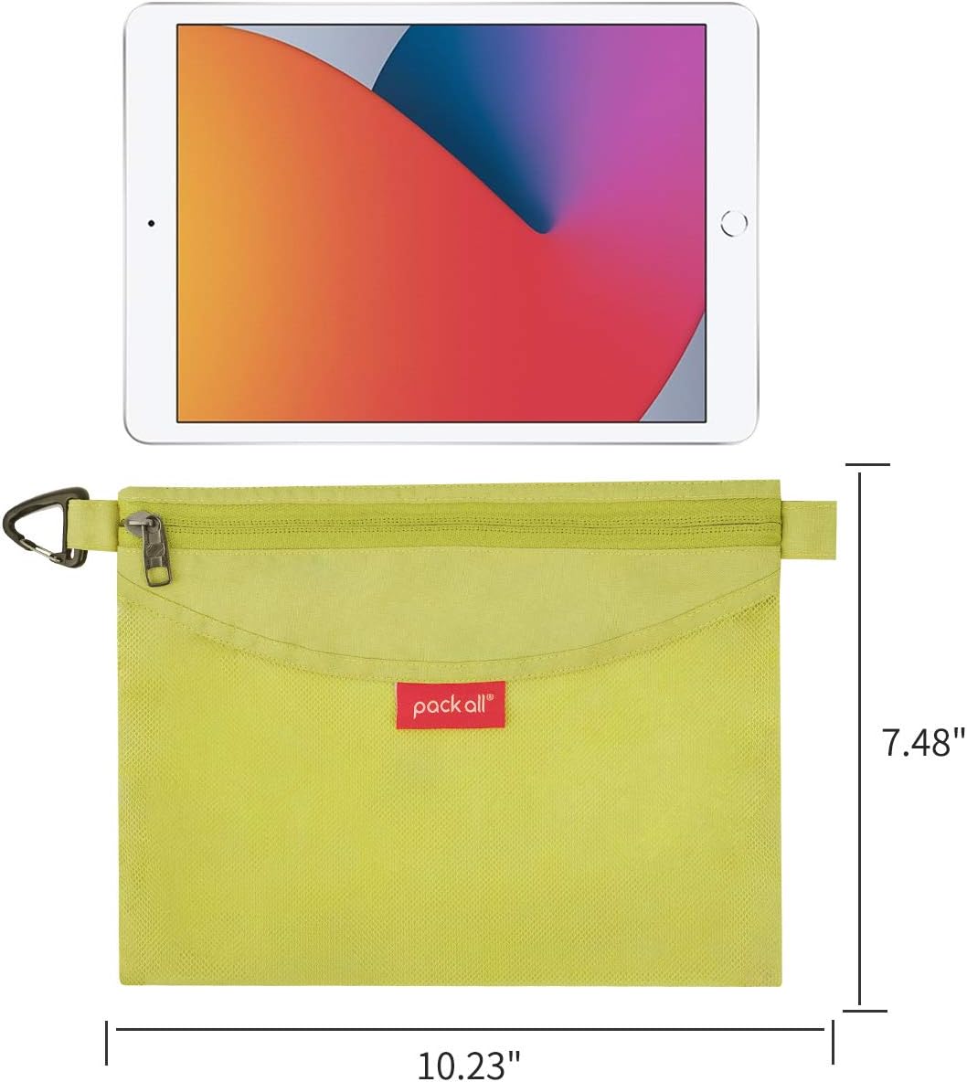 pack all Water-Resistant Zipper Pouch, Mesh Zipper Bag, 10.23"x7.48"
