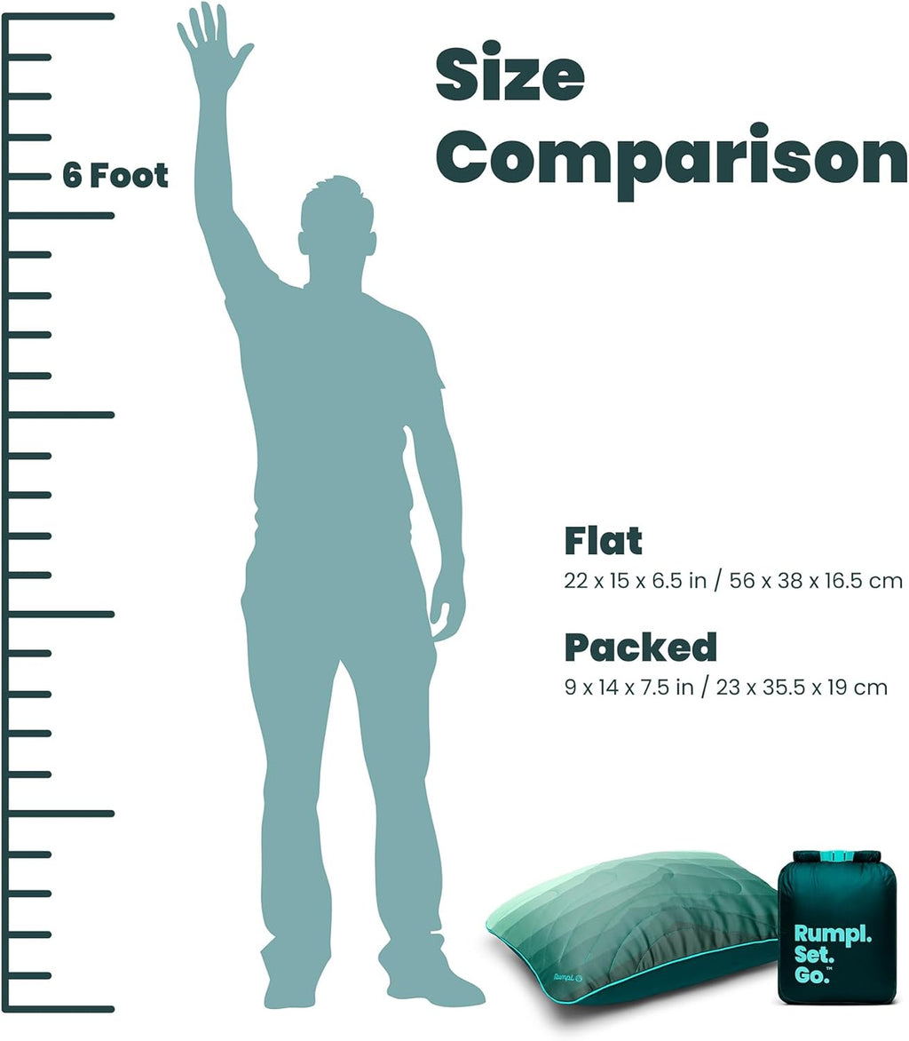 Rumpl Camp Pillow - Packable, Adjustable Comfort, Cascade Fade