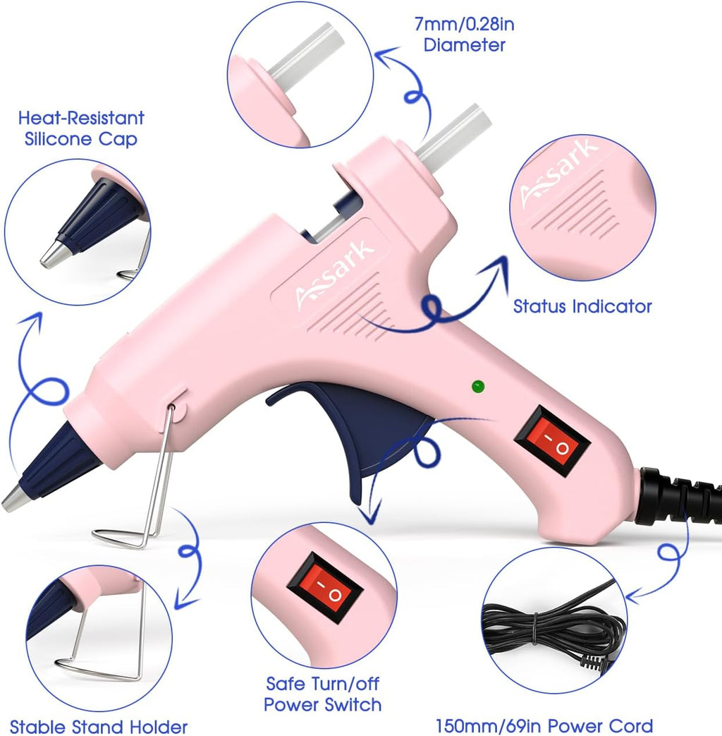 Assark 30W Mini Hot Glue Gun Kit with 30 Glue Sticks