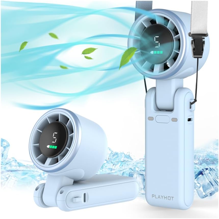PlayHot Portable Handheld Turbo Fan, Travel Essentials, Gifts for Women/Men