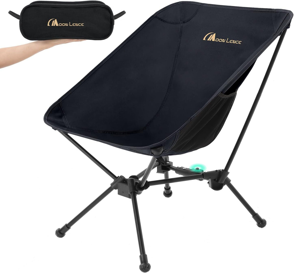 MOON LENCE Portable Camping Chair, Lightweight Backpacking Hiking Chairs,Compact, Foldable,330 lbs Capacity (Grey, Standard)