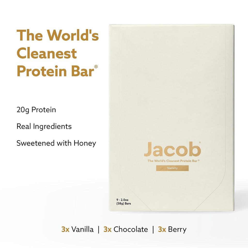 Jacob Bars, 20g Protein, Variety Pack 9pk - Grass-Fed, Seed Oil Free