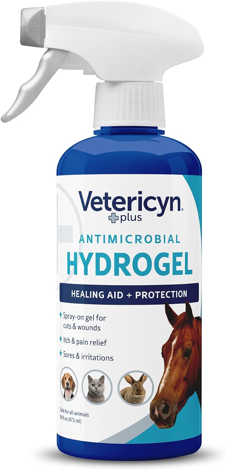 Vetericyn Plus Dog Wound Care Hydrogel Spray | Healing Aid and Wound Protectant, Sprayable Gel to Relieve Dog Itchy Skin, Safe for All Animals. 3 Ounces