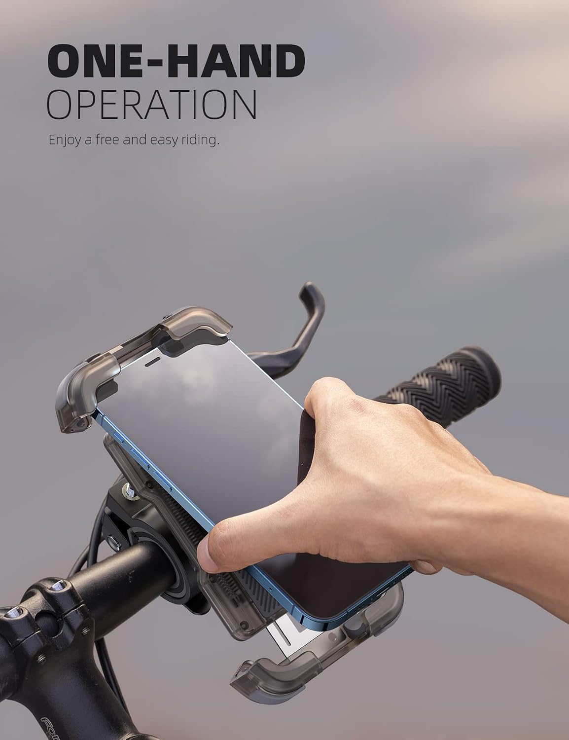 Bike Phone Mount Holder - Motorcycle Adjustable Clamp for 4.7-6.8" iPhone