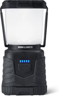Amazon Basics Camping Essentials Lantern, 360-Degree 1000 Lumen LED, Adjustable Dimmable with 4 Lighting Modes, Water Resistant IPX4, Black (Batteries Not Included)