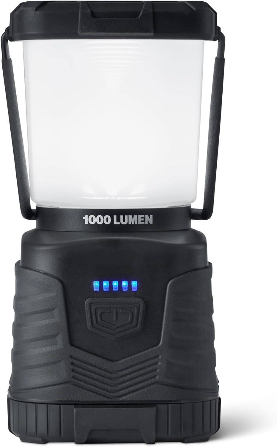 Amazon Basics Camping Essentials Lantern, 360-Degree 1000 Lumen LED, Adjustable Dimmable with 4 Lighting Modes, Water Resistant IPX4, Black (Batteries Not Included)