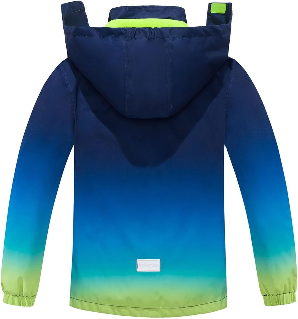 MGEOY Kids Rain Jacket, Waterproof Lightweight Hooded Windbreaker for Boys Girls 4-16Y