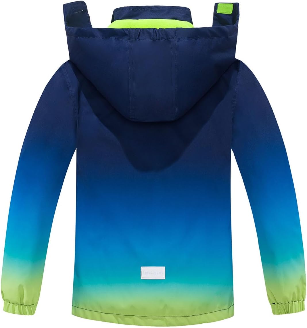 MGEOY Kids Rain Jacket, Waterproof Lightweight Hooded Windbreaker for Boys Girls 4-16Y