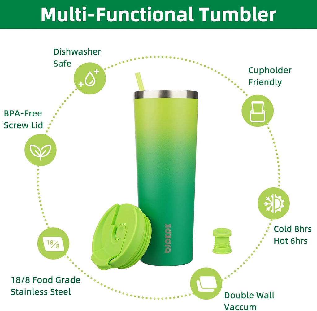 BJPKPK 30 oz Coffee Tumbler with Straw, Insulated Stainless Steel Cup