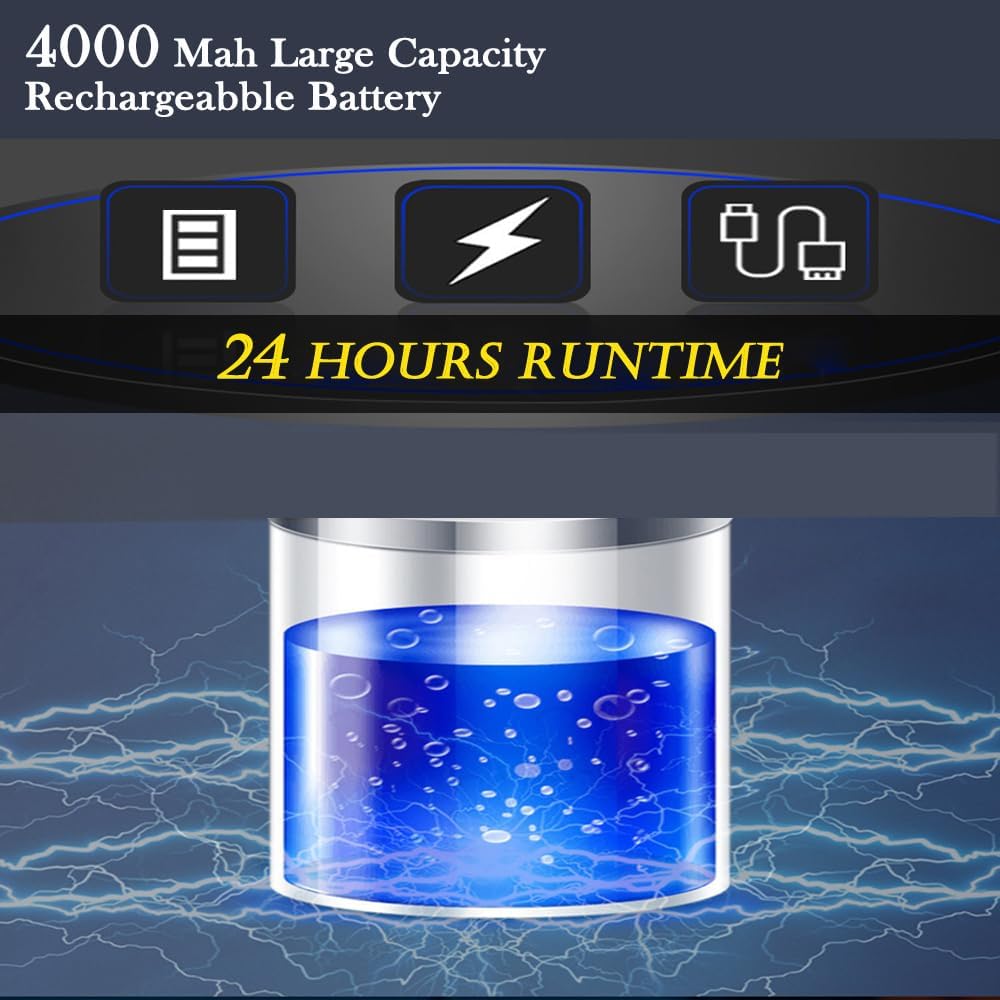 3 PCS Camping Lantern Hanging Light 4000 Rechargeable Tent Lamp with Remote Control LED USB Portable Outdoor Waterproof Emergency Power Outage Hurricane (3pack Bulb with Remote Control)