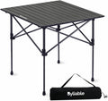 Byliable Folding Camping Square Table, Portable Aluminum for Outdoor, Black