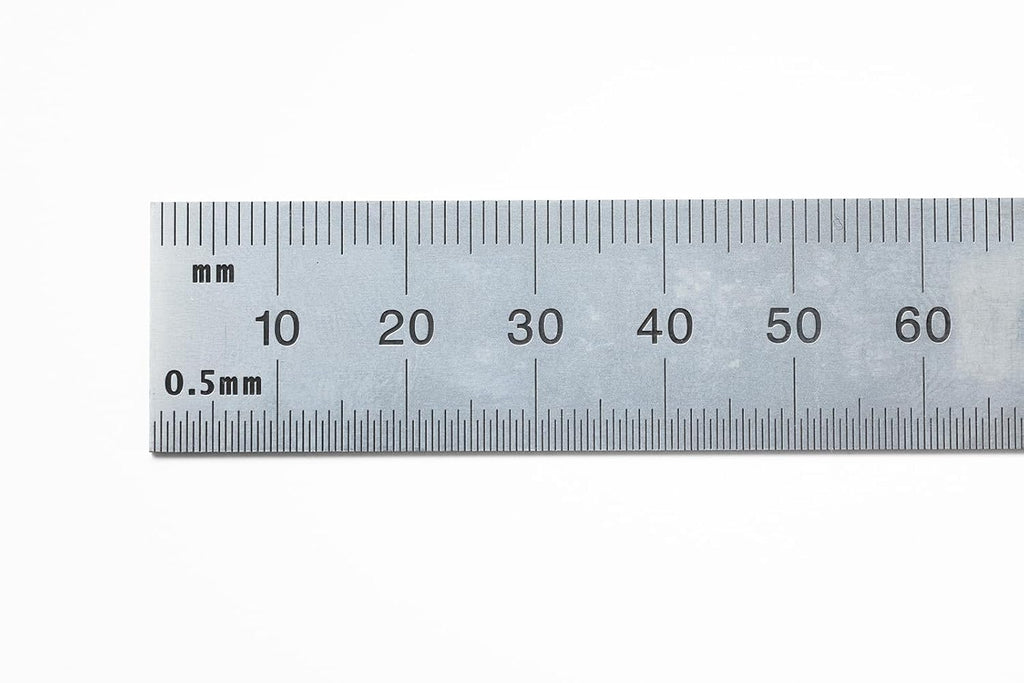 PEC Tools 24"/600mm Steel Rule, Slim & Flexible, Made in USA