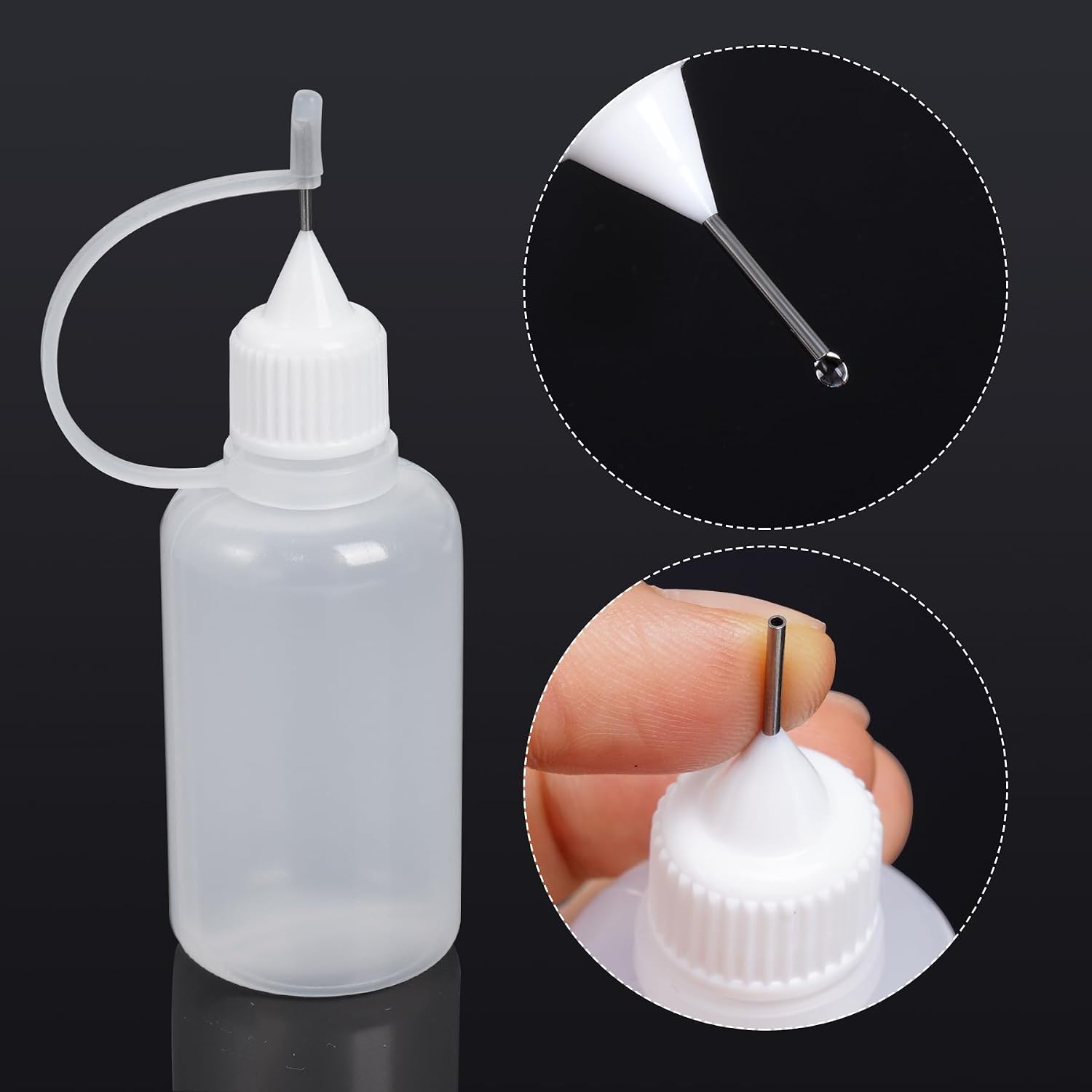 Bantoye 20 Pcs Needle Tip Glue Bottle Applicator, 30 ml