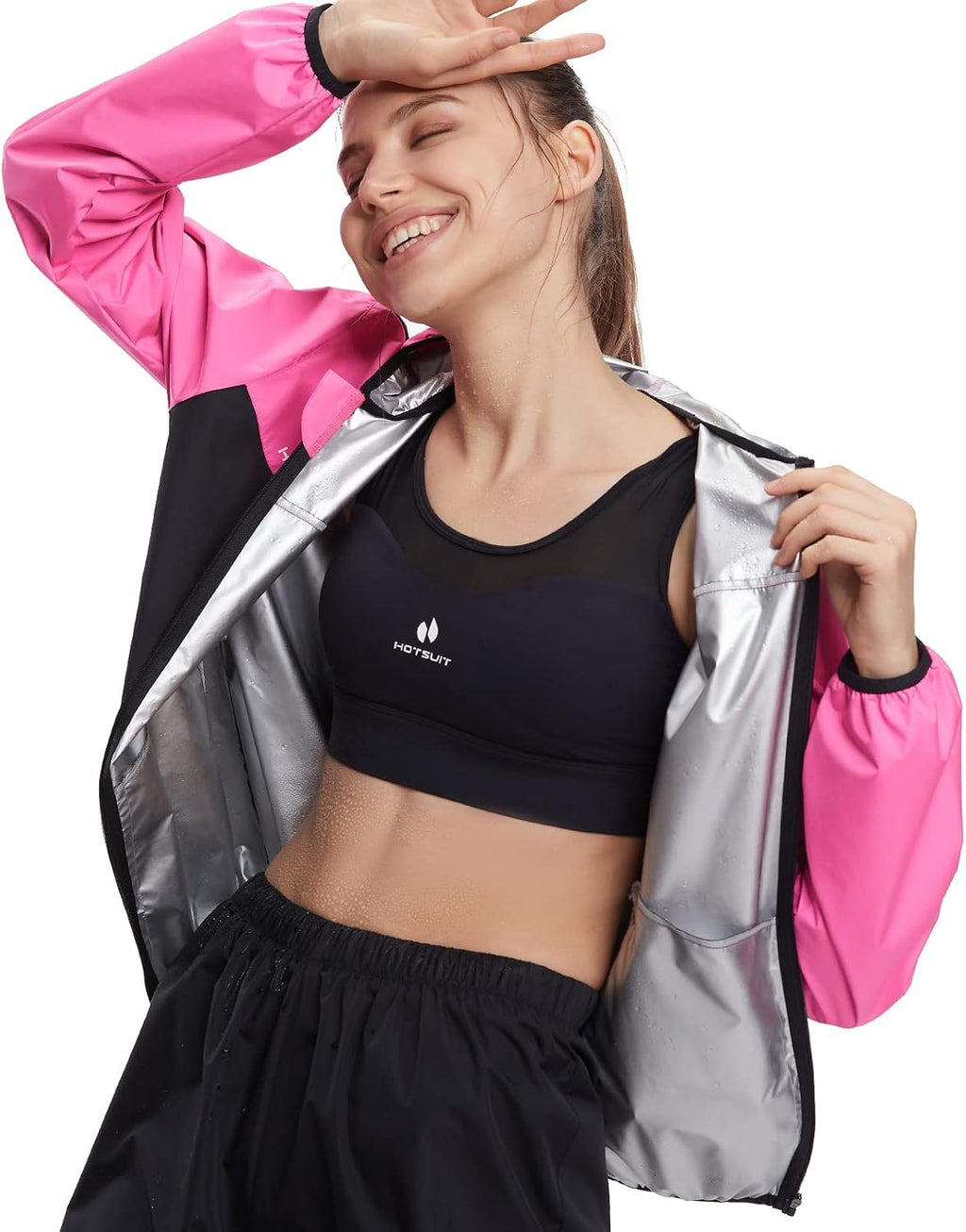HOTSUIT Sauna Suit for Women Weight Loss Sweat Suits Sauna Jacket Pant Machine Washable Anti Rip for Gym Workout Exercise