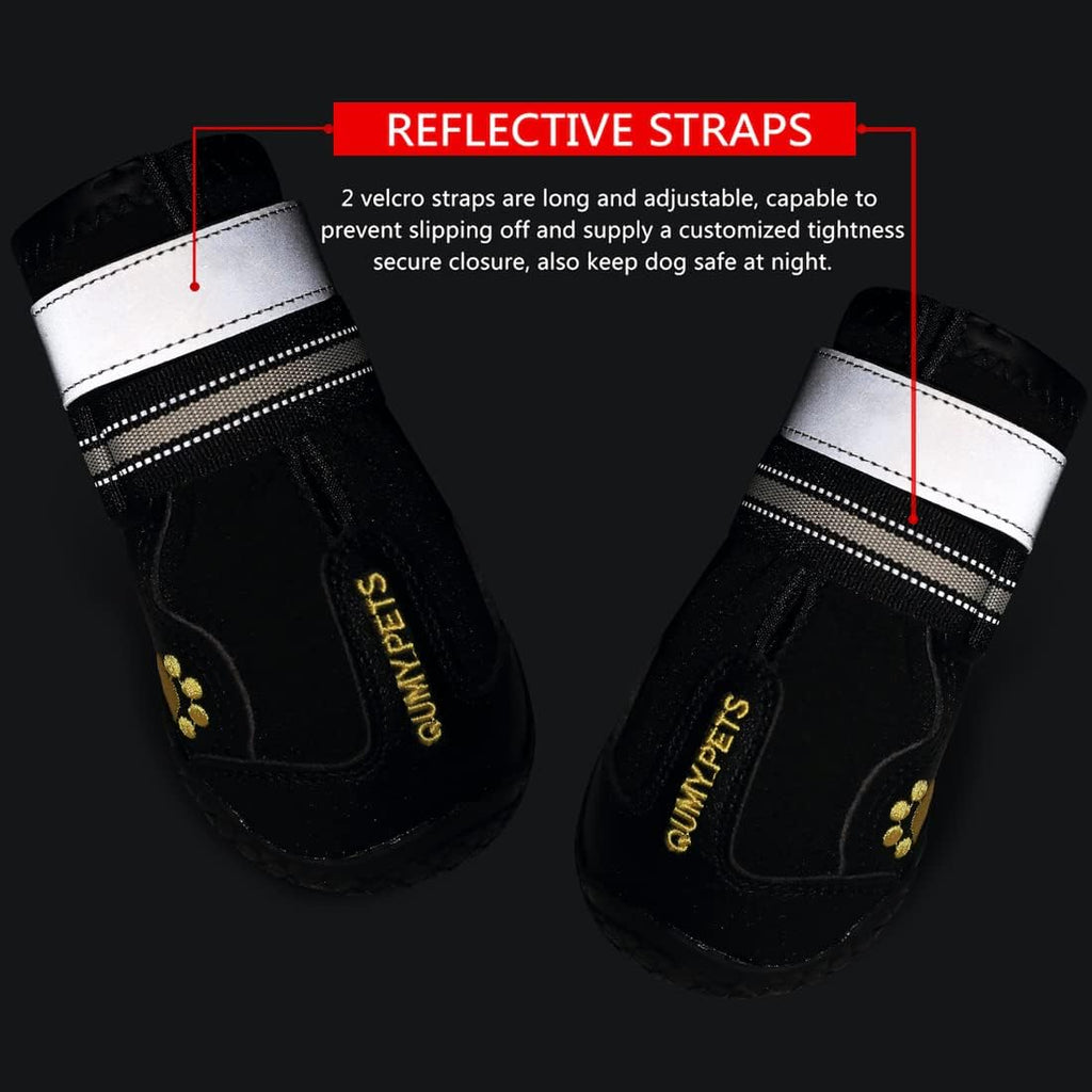 QUMY Dog Shoes for Hot Pavement, Dog Snow Boots & Paw Protectors for Winter