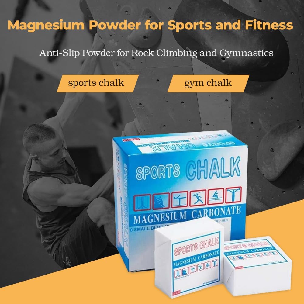 Athletic Gym Powder Chalk Block, Gym Chalk Blocks,Magnesium Carbonate Chalk, Premium Sport Hand Chalk, Consists of 8 Blocks, Gymnastics, Weightlifting, Rock Climbing,1Lb (8 Blocks x 2oz)