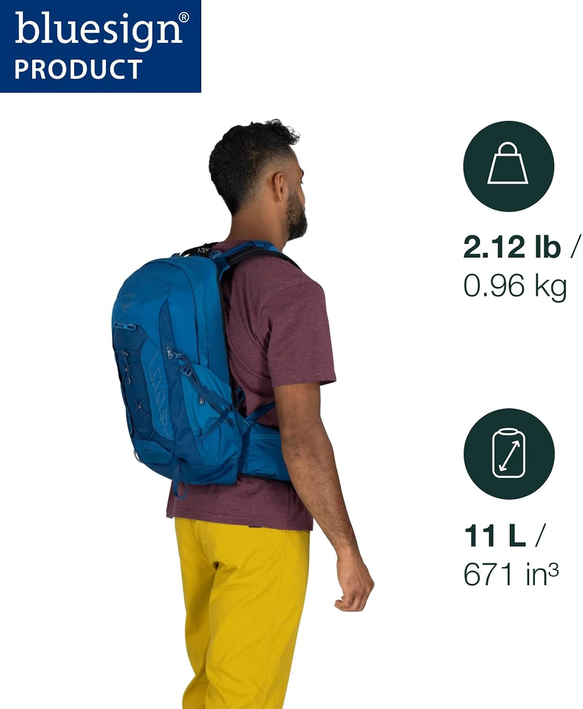Osprey Talon 11L Men's Lightweight Hiking Backpack, Green OS