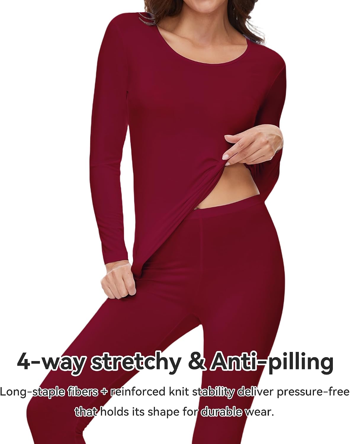 WiWi Soft Underwear for Women Thermal Long Johns Sets Super Warm Base Layer Top Pants Pajamas Set Viscose from Bamboo S-3X