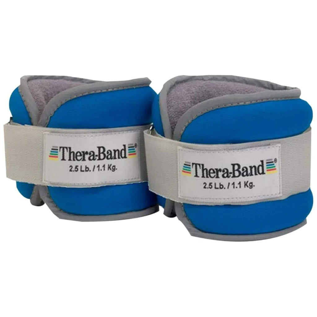 THERABAND Ankle Wrist Weights, Leg Weight, Cuff, 2.5 lb, 2-Piece Set, Blue