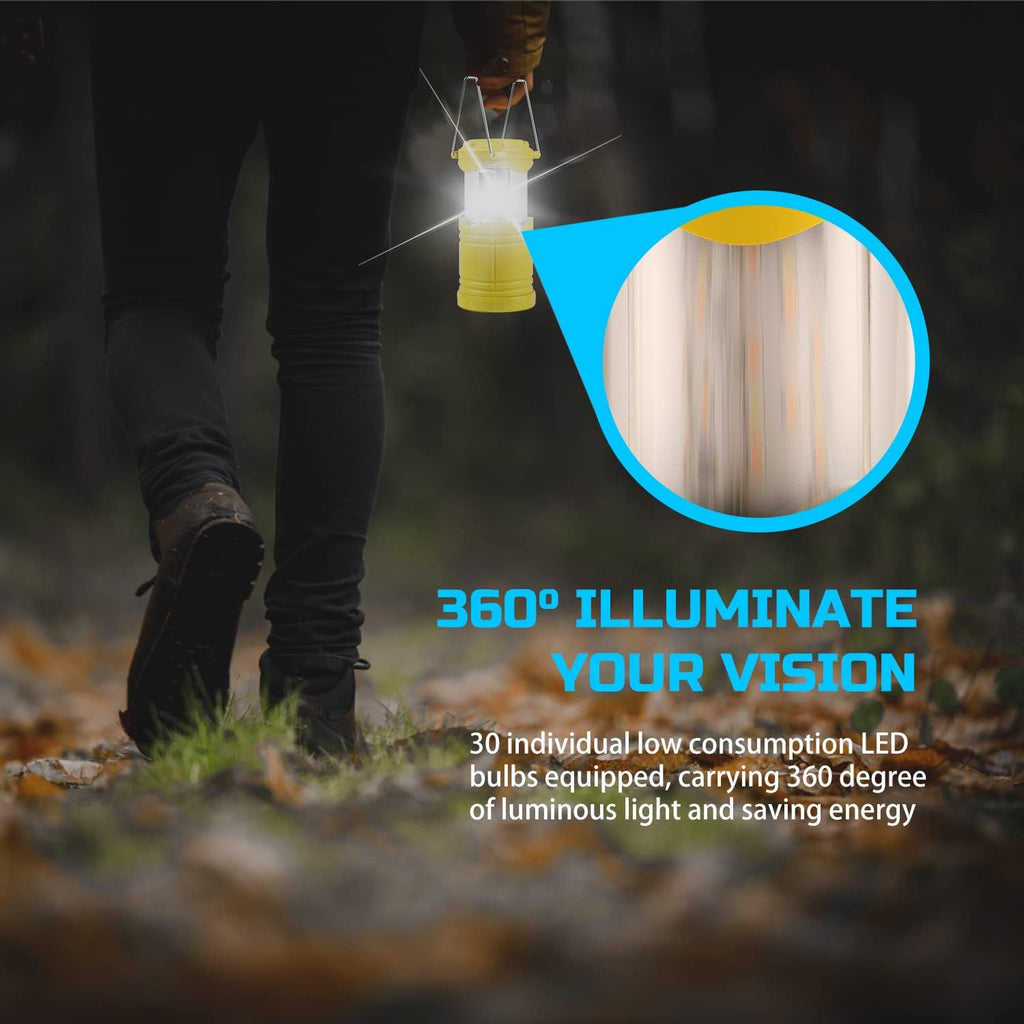 Lichamp 4 Pack LED Camping Lanterns, Yellow