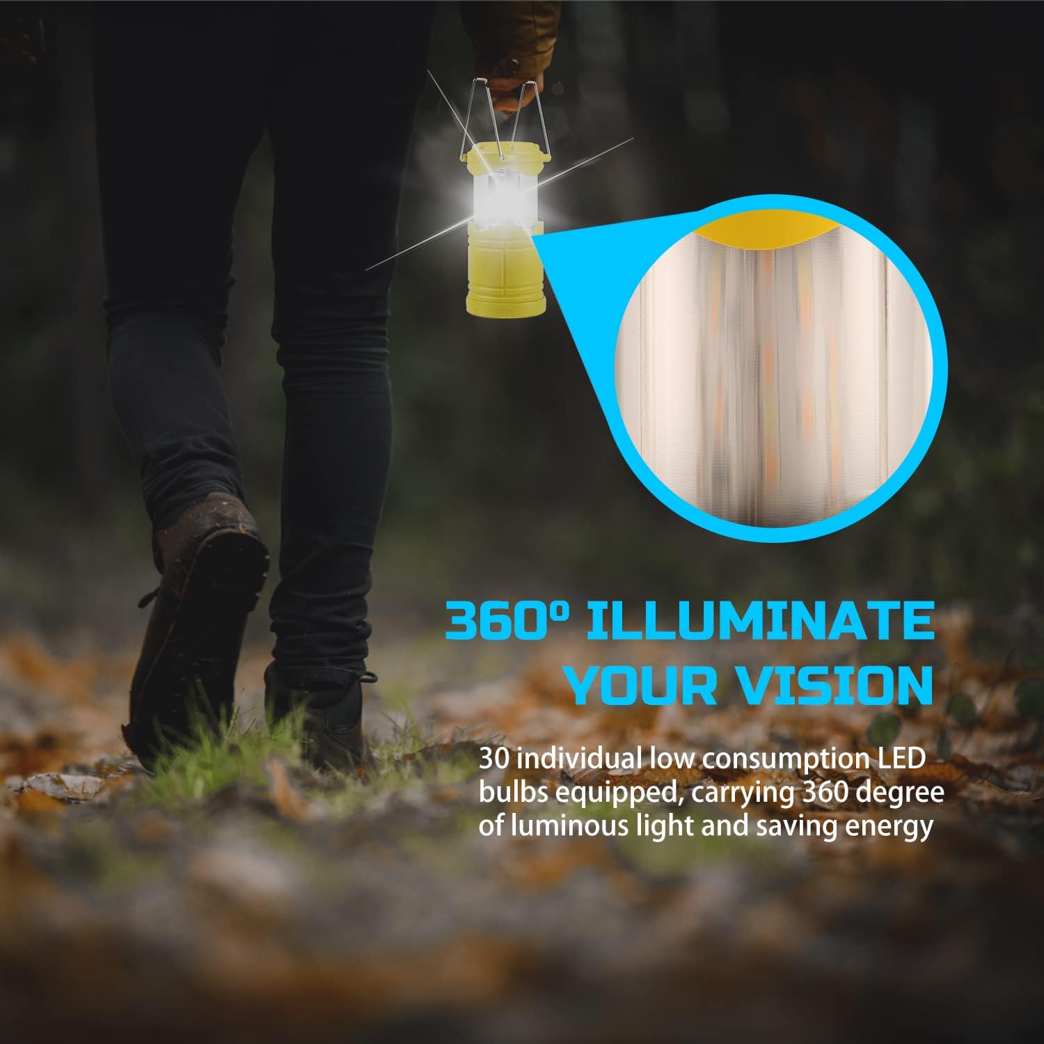 Lichamp 4 Pack LED Camping Lanterns, Yellow