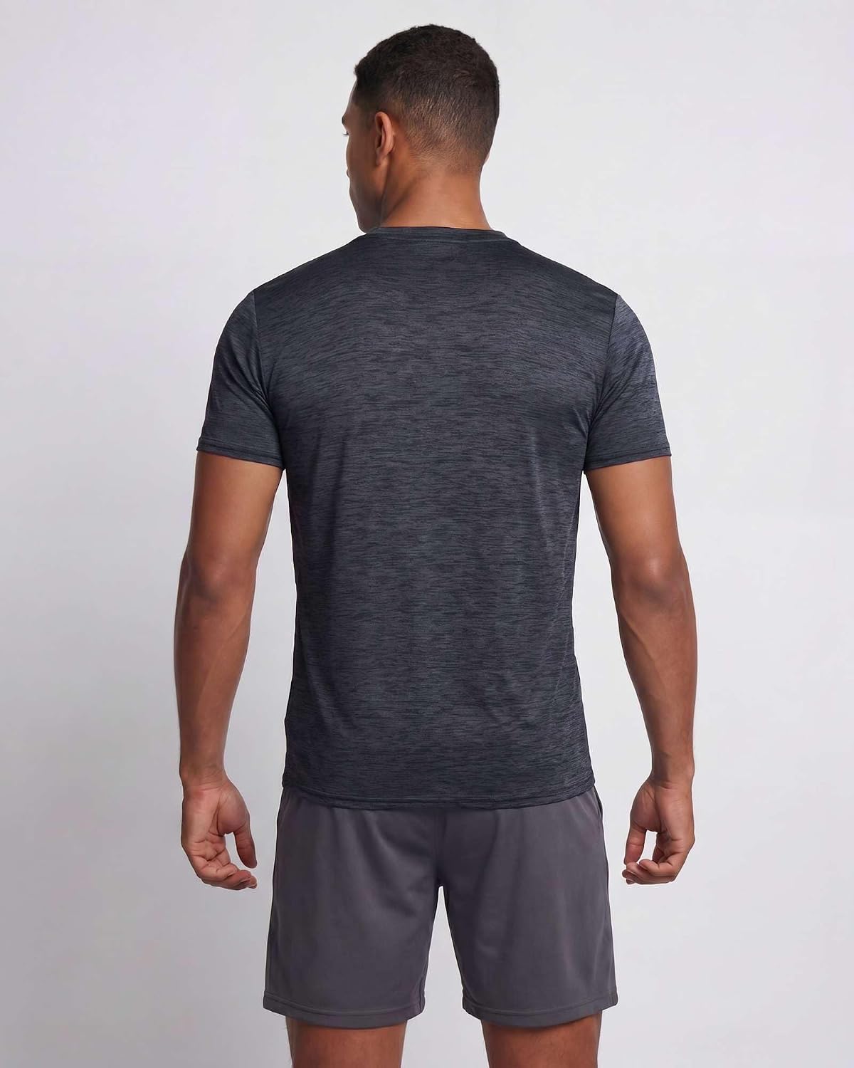 5 Pack Men's Dry Fit Workout T Shirts Crew Neck Athletic Gym Running Tees