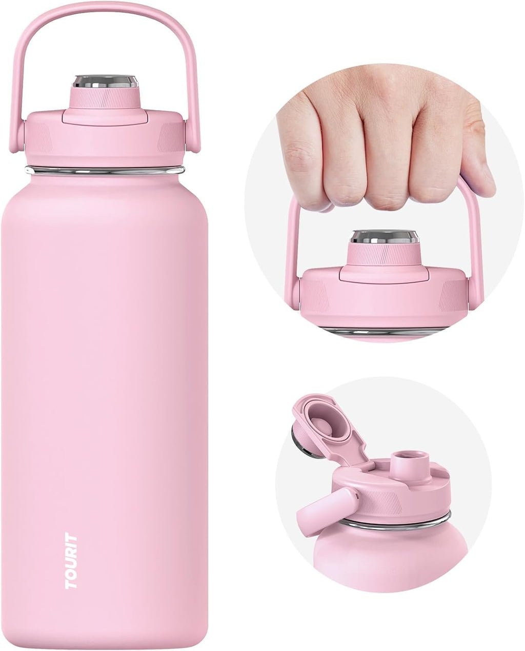 TOURIT 24 oz Insulated Stainless Steel Water Bottle, Pink
