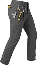 Men's Stretch Tactical Pants Lightweight Hiking Cargo Pants Water Resistant Multi Pocket Casual Outdoor Work Pants (No Belt)