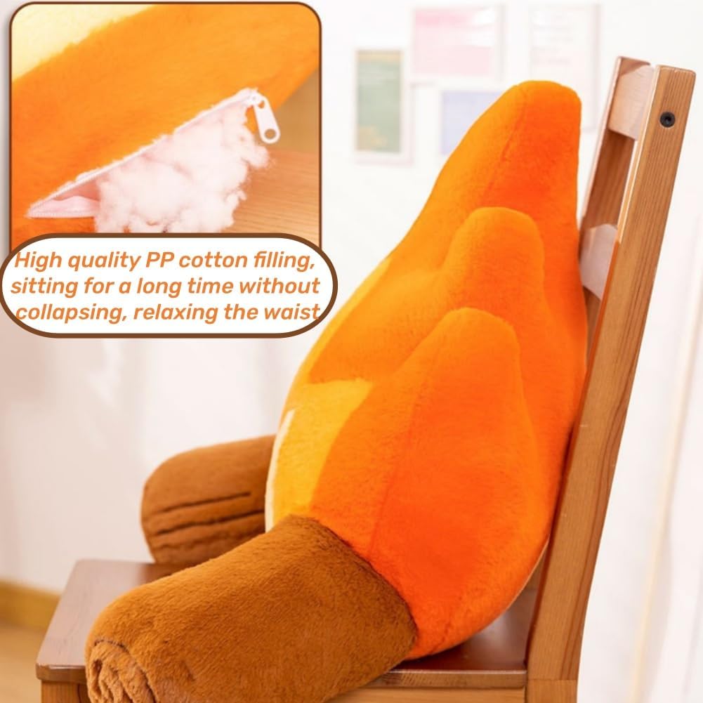 Funny Campfire Reading Pillow Fake Fire Back Rest Pillow Cartoon Bonfire Plush Pillow for Outdoor Camping Room Decor