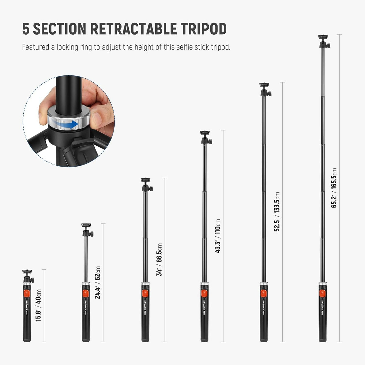 NEEWER Tripod for Cell Phone & Camera with Remote & Phone Holder, TS05