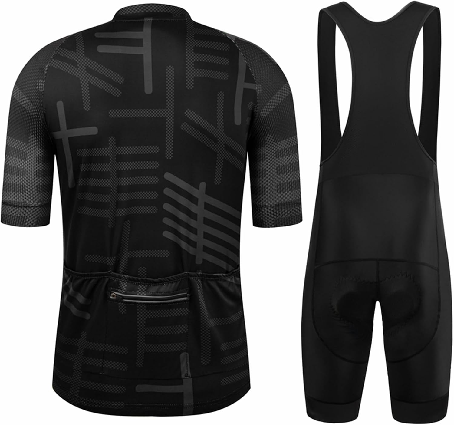 GCRFL Men's Cycling Jersey Set Road Bike Shorts Sleeves Jersey Zipper Pokcet Bib Shorts with Padded, Cycling Clothing kit Men