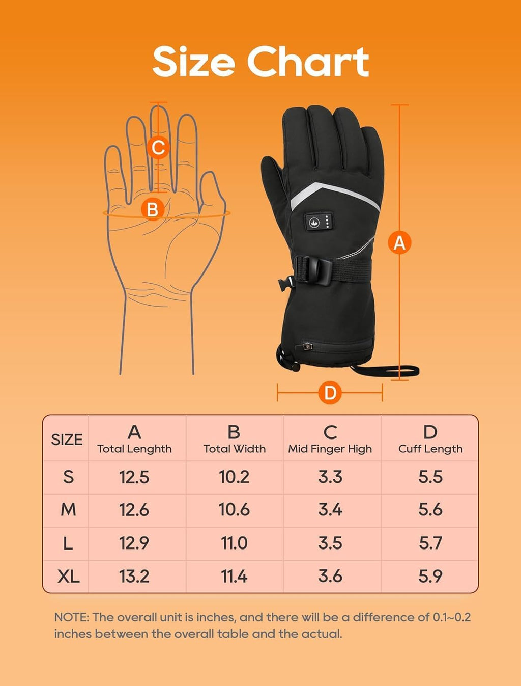 Heated Gloves, Rechargeable Heated Gloves for Men Women, Waterproof Electric Heating Ski with Touchscreen for Cold Weather Motorcycle Skiing Snowboarding Hiking Hunting Gifts