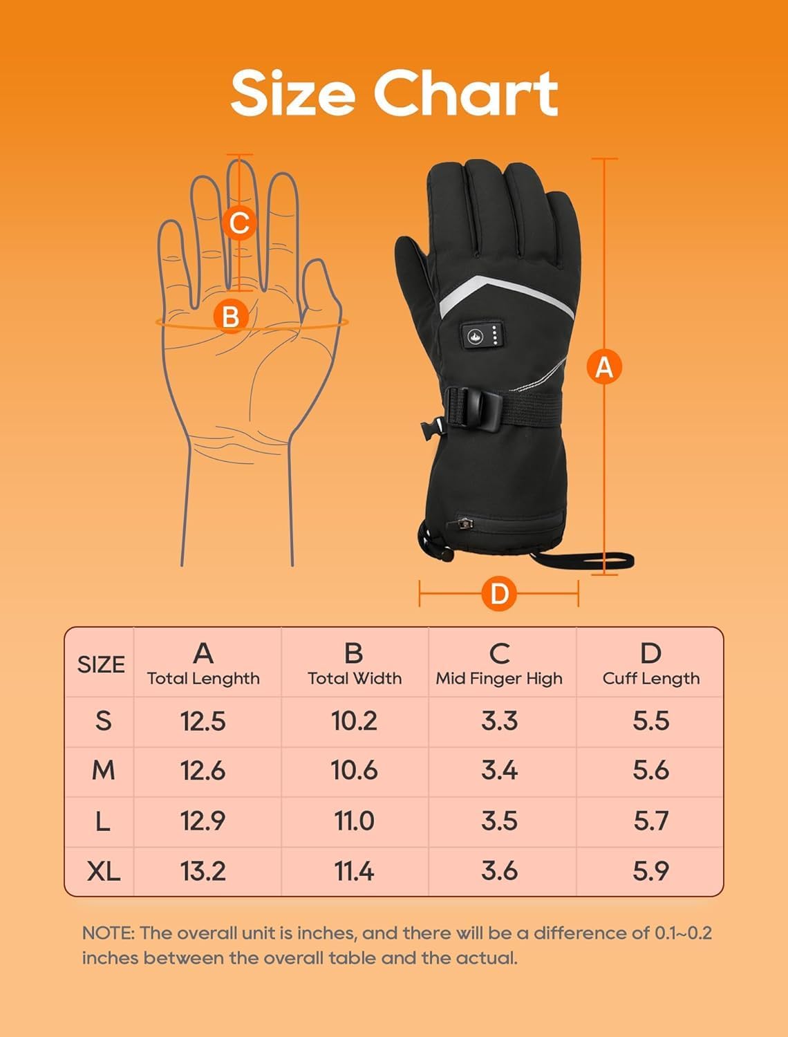 Heated Gloves, Rechargeable Heated Gloves for Men Women, Waterproof Electric Heating Ski with Touchscreen for Cold Weather Motorcycle Skiing Snowboarding Hiking Hunting Gifts