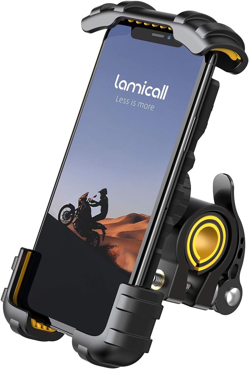 Lamicall Bike Phone Holder Motorcycle Mount - One-Hand Operation, Lockable