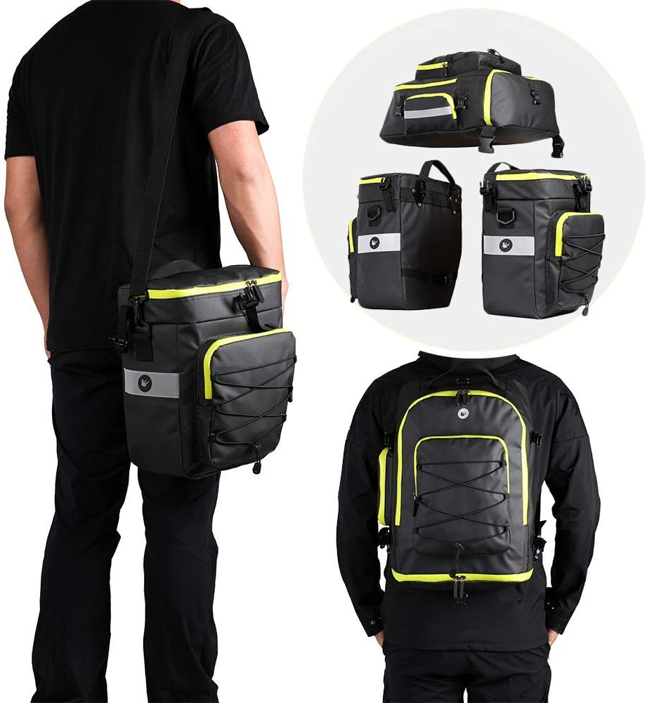 Rhinowalk Bike Pannier Bag Set for Bicycle Cargo Rack Saddle Bag Shoulder Bag Laptop Pannier Rack Bicycle Bag Professional Cycling Accessories 3 in 1