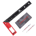 12 Inch Framing Carpenter Square, Woodworking Square Ruler, Try Square Tool, L Square Ruler, Layout Tool, Right Angle Ruler with Retractable Ledge and Scribe Mark Pin