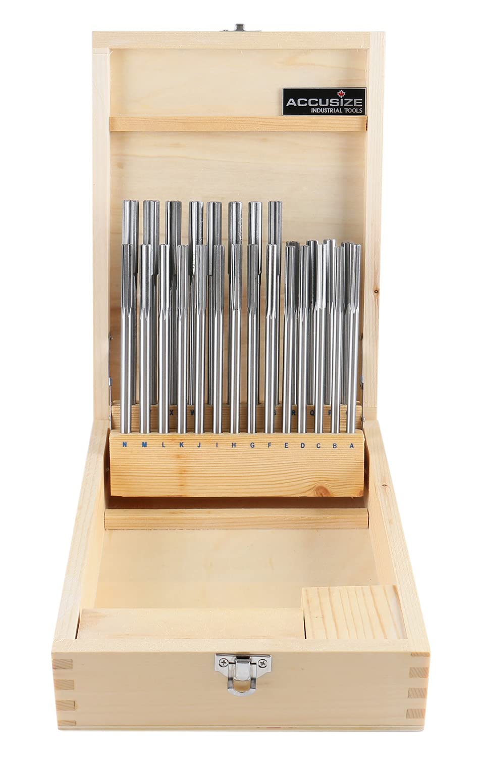 Accusize HSS Chucking Reamer Set Letter Size A to Z, 5500-SL00