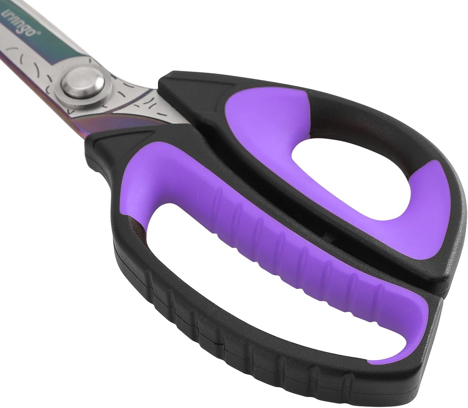 LIVINGO 10" Heavy Duty Multipurpose Shears for Shop & Garden (Black/Purple)